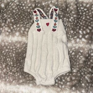 Hanna Anderson tan knit onesie for baby girls- never worn NWOT